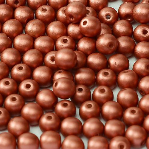4mm Druk (Round) Bead - Alabaster Metallic Red - 02010-29408