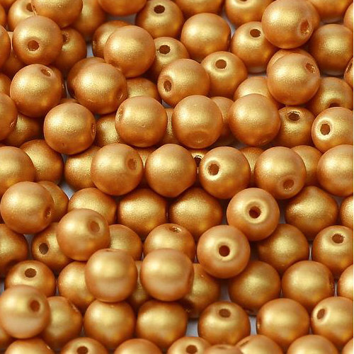 4mm Druk (Round) Bead - Alabaster Metallic Gold - 02010-29421