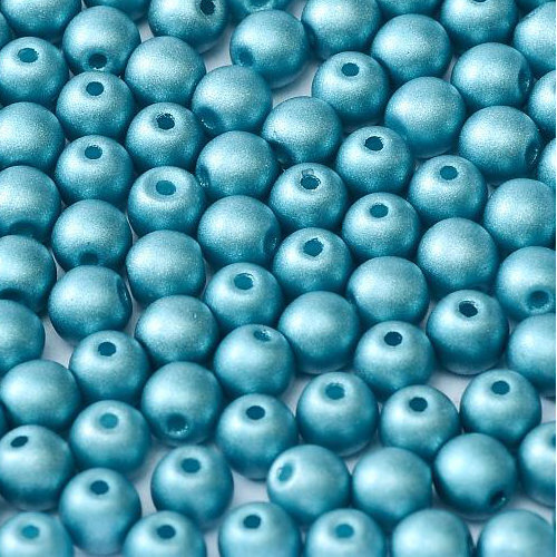 4mm Druk (Round) Bead - Alabaster Metallic Aqua - 02010-29436