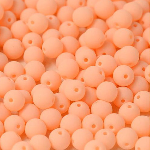 4mm Druk (Round) Bead - Alabaster Soft Orange - 02010-92922