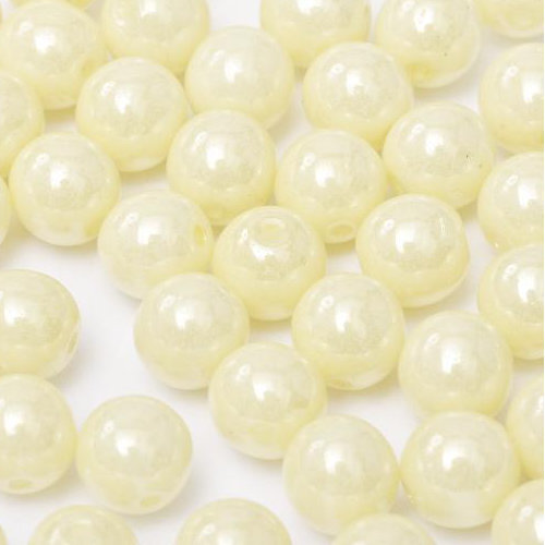 4mm Druk (Round) Bead - Chalk White Cream Luster - 03000-14401