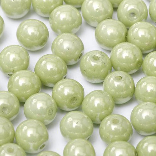 4mm Druk (Round) Bead - Chalk White Mint Luster - 03000-14457