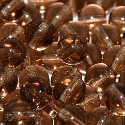 4mm Druk (Round) Bead - Smoke Topaz - 10220