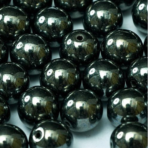 4mm Druk (Round) Bead - Jet Hematite - 23980-14400