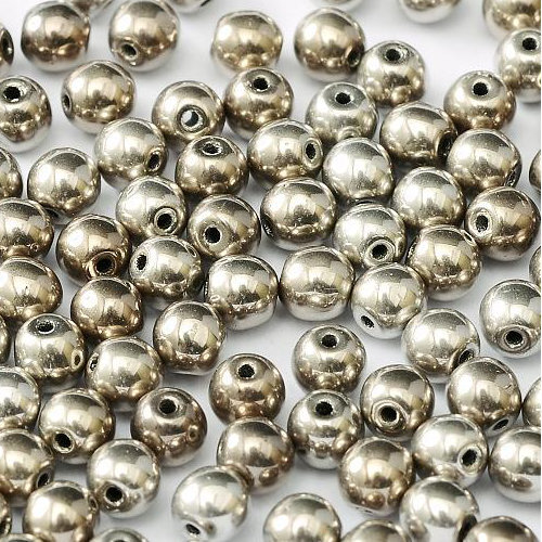 4mm Druk (Round) Bead - Jet Argentic Full - 23980-27500