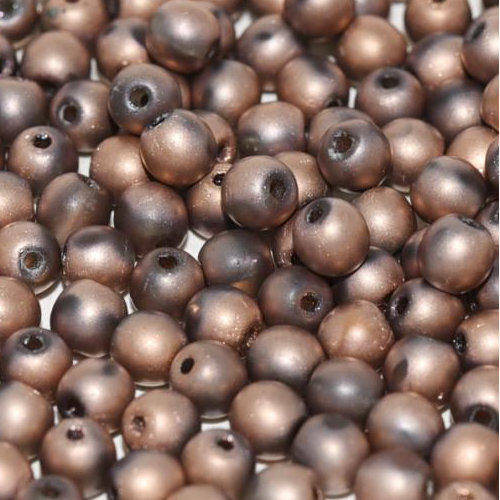 6mm Druk (Round) Bead - Crystal Capri Gold Full Matted - 00030-27170