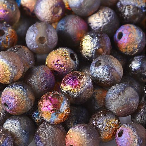 6mm Druk (Round) Bead - Crystal Etched Sliperit Full - 00030-29583