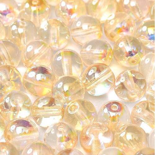 6mm Druk (Round) Bead - Crystal Yellow Rainbow - 00030-98531