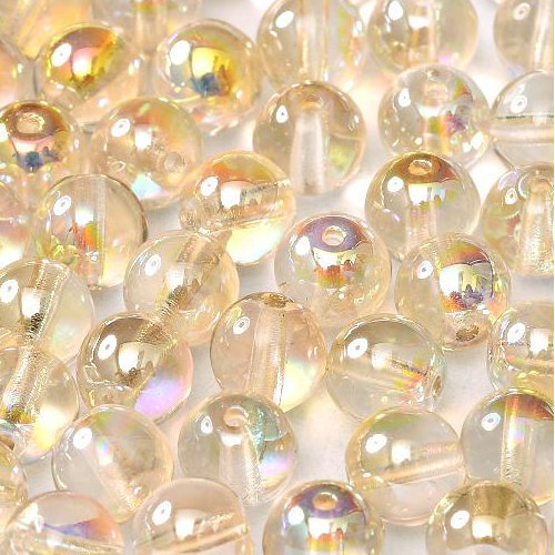 6mm Druk (Round) Bead - Crystal Lemon Rainbow - 00030-98534