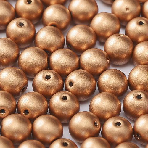 6mm Druk (Round) Bead - Vintage Copper  - 01770