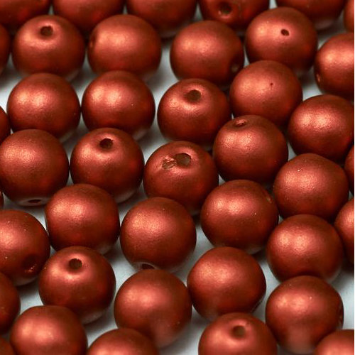 6mm Druk (Round) Bead - Lava Red - 01890