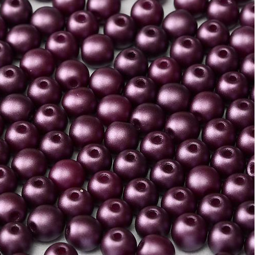 6mm Druk (Round) Bead - Alabaster Pastel Bordeaux - 02010-25032