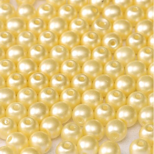 6mm Druk (Round) Bead - Alabaster Pastel Cream - 02010-25039