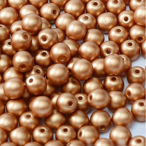 6mm Druk (Round) Bead - Alabaster Metallic Copper - 02010-29412