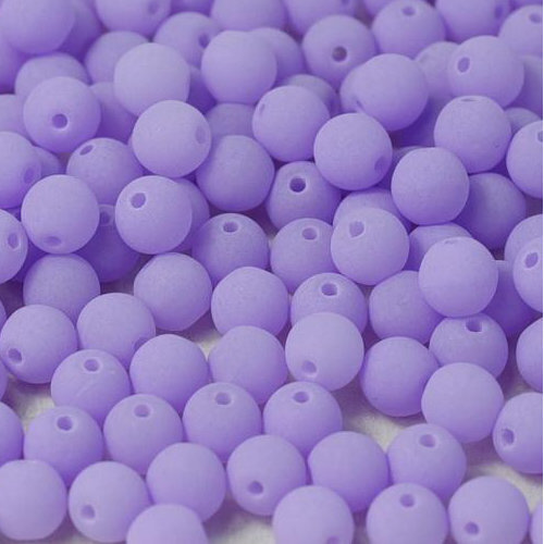 6mm Druk (Round) Bead - Alabaster Soft Violet - 02010-92945