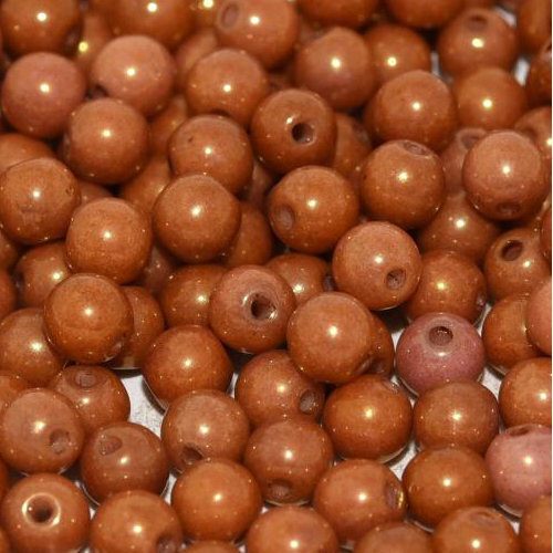 6mm Druk (Round) Bead - Chalk White Gold Luster - 03000-14497