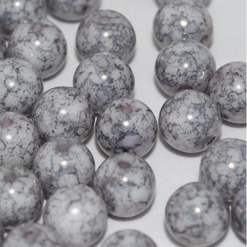 6mm Druk (Round) Bead - Chalk White Teracota Copper - 03000-15435