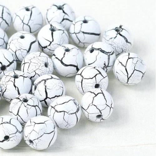 6mm Druk (Round) Bead - Ionic White / Jet - 03000-24601