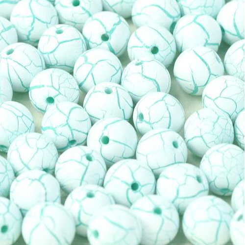 6mm Druk (Round) Bead - Ionic White / Green - 03000-24605