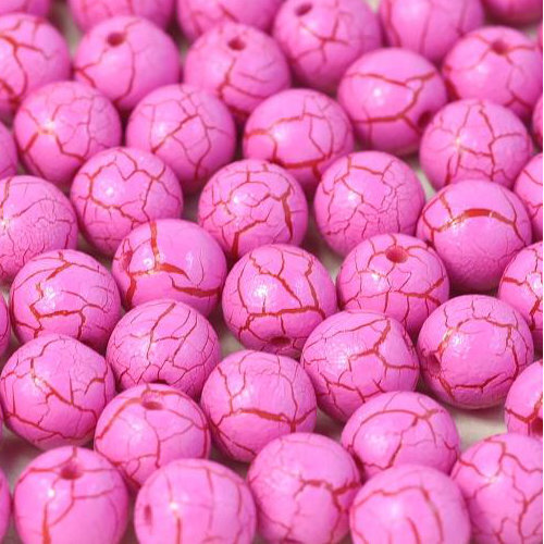 6mm Druk (Round) Bead - Ionic Pink / Red - 03000-24611