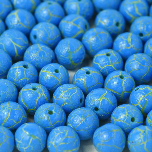 6mm Druk (Round) Bead - Ionic Blue / Yellow - 03000-24613