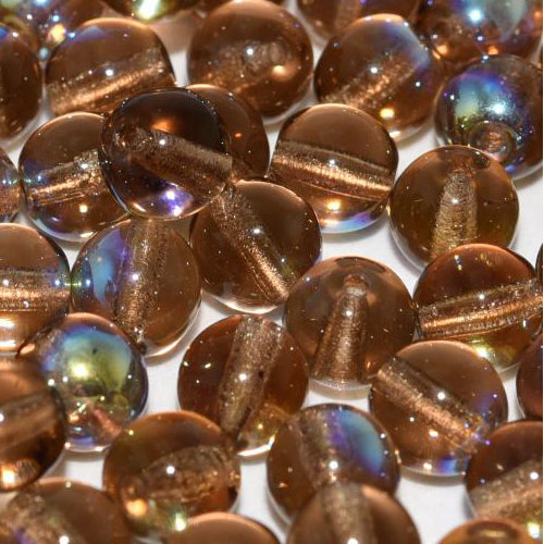 6mm Druk (Round) Bead - Smoke Topaz AB - 10220-28701