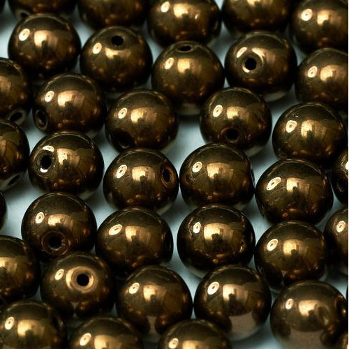 6mm Druk (Round) Bead - Jet Bronze - 23980-14415