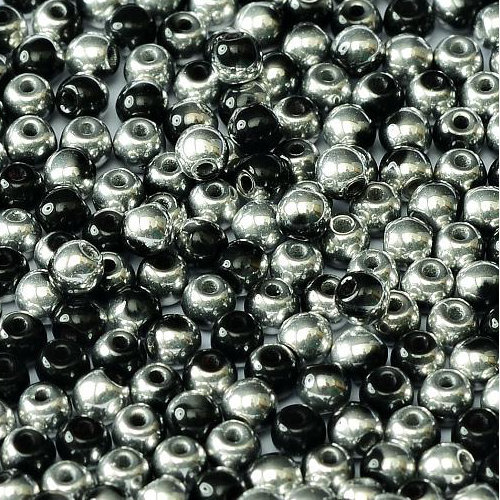6mm Druk (Round) Bead - Jet Labrador - 23980-27001