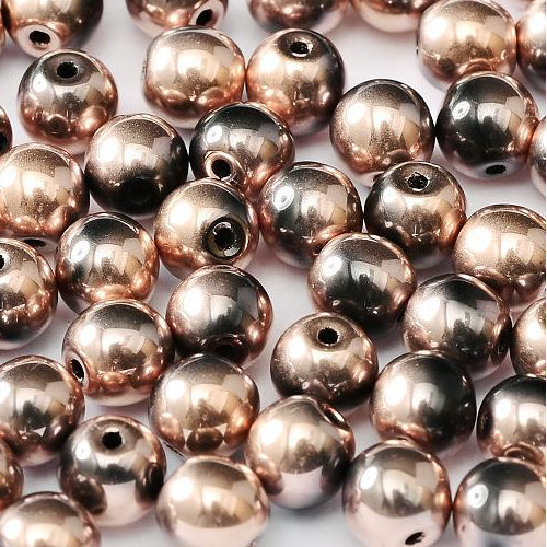 6mm Druk (Round) Bead - Jet Capri Gold Full - 23980-27100