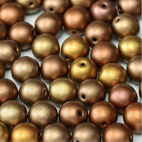 8mm Druk (Round) Bead - Metallic Mix - 01610