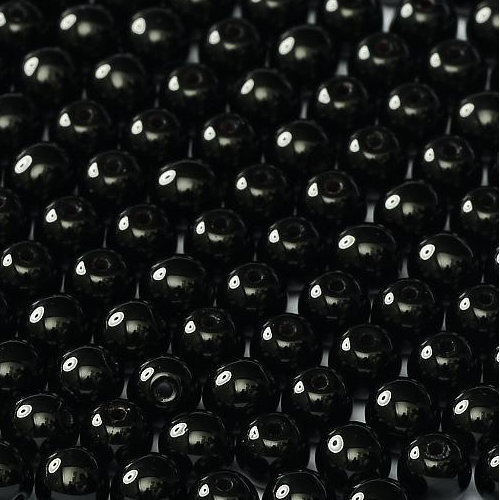 8mm Druk (Round) Bead - Jet - 23980