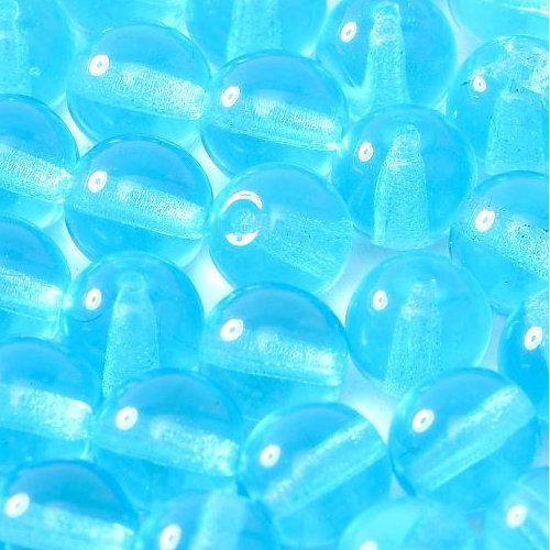 8mm Druk (Round) Bead - Aqua - 60010