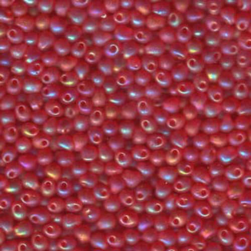 Miyuki 3.4mm Drop Bead - DP-9140FR - Matte Transparent Red Orange AB