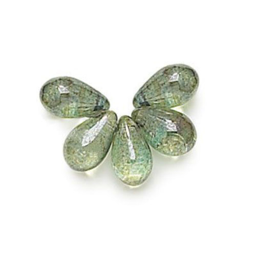 Drop Bead 4mm x 6mm - Crystal Lumi Green - DRP-46-00030-65431