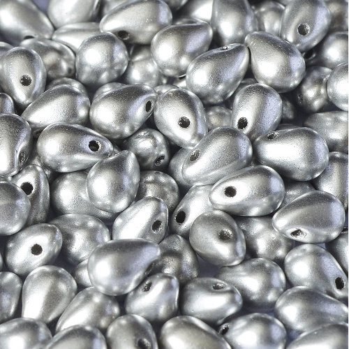 Drop Bead 4mm x 6mm -  Aluminium Silver - DRP-46-01700