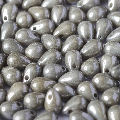 Drop Bead 4mm x 6mm - Chalk Grey Luster - DRP-46-03000-14449