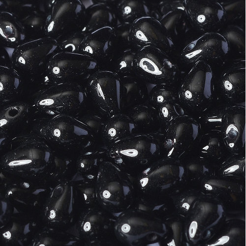 Drop Bead 4mm x 6mm - Jet - DRP-46-23980