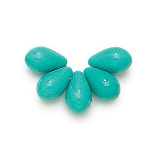 Drop Bead 4mm x 6mm - Green Turquoise  - DRP-46-63900