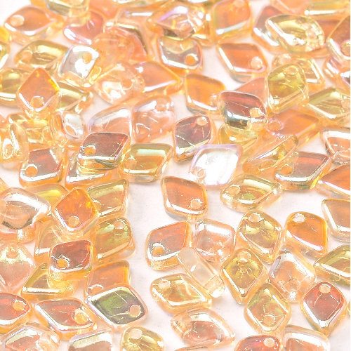 1.5mm x 5mm Dragon Scale Bead - 1 Hole - Crystal Yellow Rainbow - 00030-98531
