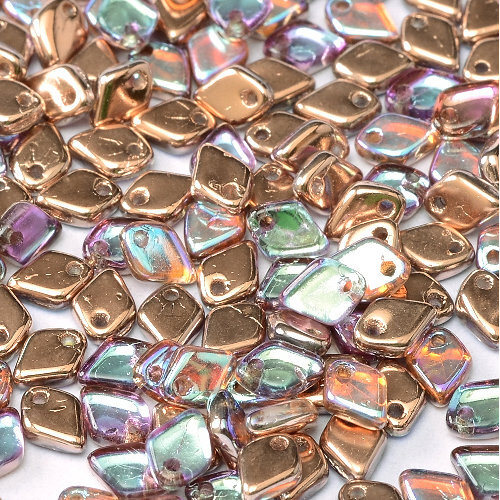 1.5mm x 5mm Dragon Scale Bead - 1 Hole - Crystal Copper Rainbow - 00030-98533 - 5gm Bag