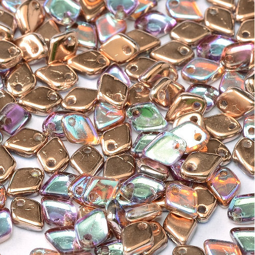 1.5mm x 5mm Dragon Scale Bead - 1 Hole - Crystal Copper Rainbow - 00030-98533