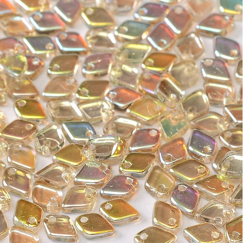 1.5mm x 5mm Dragon Scale Bead - 1 Hole - Crystal Lemon Rainbow - 00030-98534