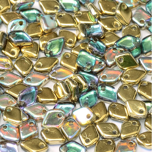 1.5mm x 5mm Dragon Scale Bead - 1 Hole - Crystal Golden Rainbow - 00030-98536