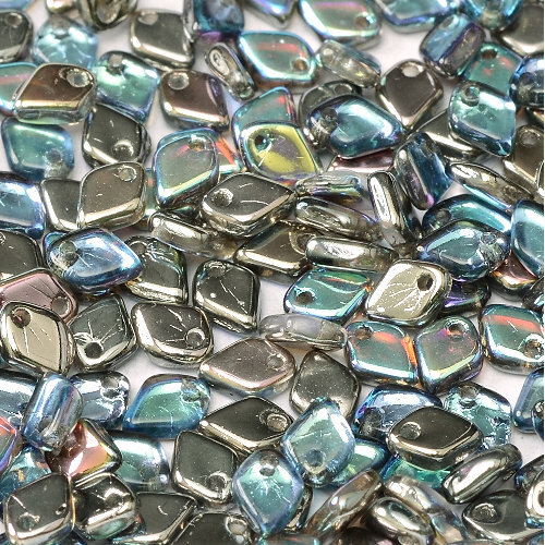 1.5mm x 5mm Dragon Scale Bead - 1 Hole - Crystal Graphite Rainbow - 00030-98537