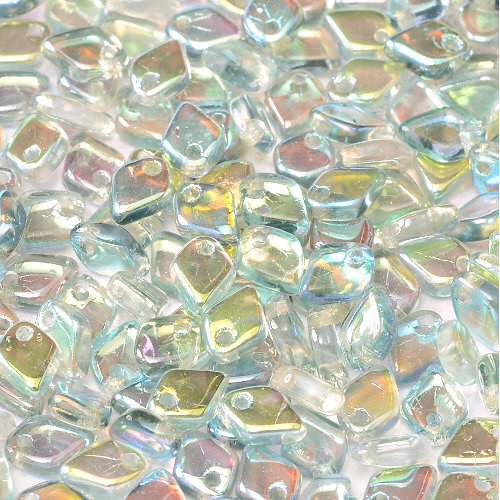 1.5mm x 5mm Dragon Scale Bead - 1 Hole - Crystal Blue Rainbow - 00030-98538