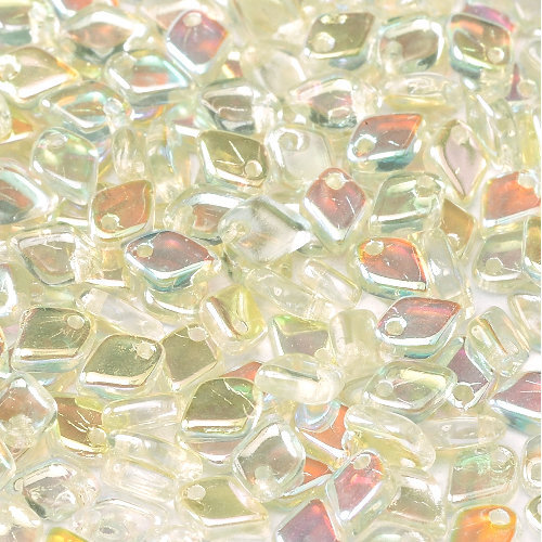 1.5mm x 5mm Dragon Scale Bead - 1 Hole - Crystal Green Rainbow - 00030-98539