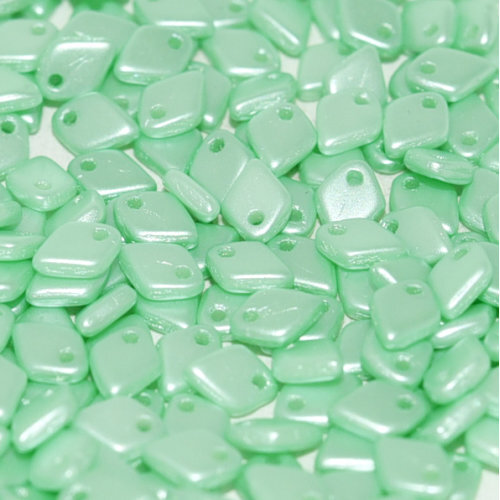 1.5mm x 5mm Dragon Scale Bead - 1 Hole - Alabaster Pastel Light Green - 02010-25025