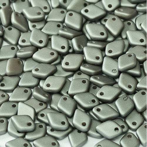 1.5mm x 5mm Dragon Scale Bead - 1 Hole - Alabaster Metallic Steel - 02010-29403