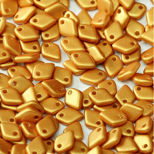 1.5mm x 5mm Dragon Scale Bead - 1 Hole - Alabaster Metallic Gold - 02010-29421