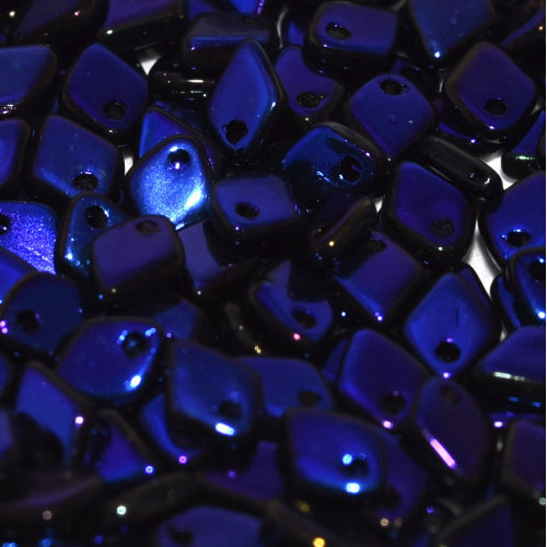 1.5mm x 5mm Dragon Scale Bead - 1 Hole - Jet Azuro Full - 23980-22203 - 5gm Bag